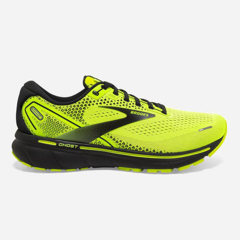 Brooks Ghost 14 Mens Cushioned Road Running Shoes - Nightlife/Black/GreenYellow - Philippines (59874